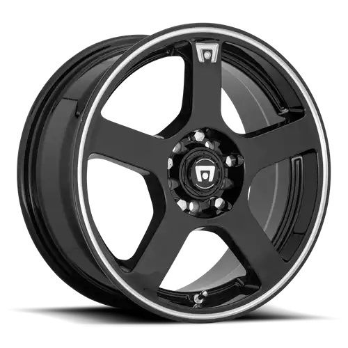 Motegi Racing MR116 FS5 GLOSS BLACK W/ MACHINED FLANGE 5x100/114.3 15R 6.5 72.56 40