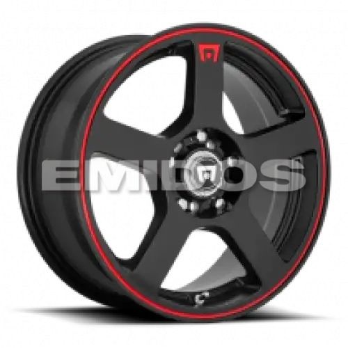 Motegi Racing MR116 FS5 MATTE BLACK W/ RED STRIPE 5x105/114.3 17R 7 72.56 40