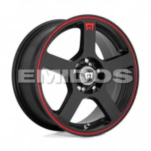 Motegi Racing MR116 FS5 MATTE BLACK W/ RED STRIPE 5x100/114.3 17R 7 72.56 40