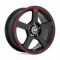 Motegi Racing MR116 FS5 MATTE BLACK W/ RED STRIPE 5x100/114.3 17R 7 72.56 40