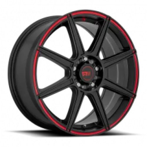 Motegi Racing MR142 CS8 SATIN BLACK W/ RED STRIPE 5x112/114.3 17R 7 72.56 40