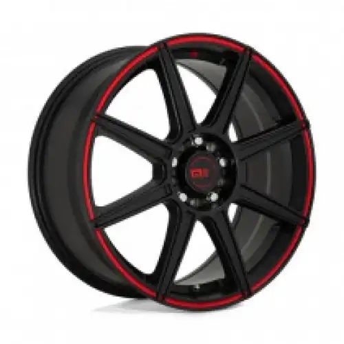 Motegi Racing MR142 CS8 SATIN BLACK W/ RED STRIPE 5x114.3/120 18R 8 74.1 45