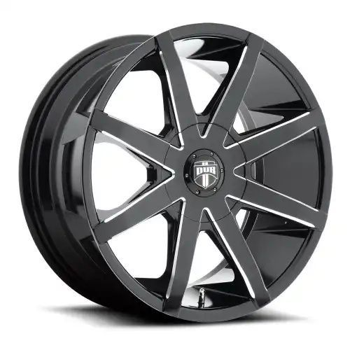 DUB S109 PUSH GLOSS BLACK MILLED 5x114.3/120 22R 9.5 72.56 32
