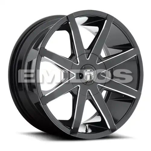 DUB S109 PUSH GLOSS BLACK MILLED 5x114.3/120 24R 9.5 72.56 33