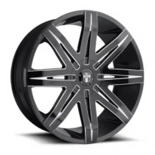 DUB S227 STACKS GLOSS BLACK MILLED 5x114.3/120 22R 9.5 72.56 33