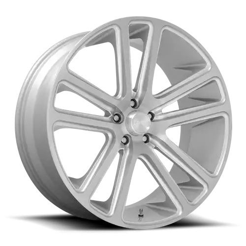 DUB S257 FLEX GLOSS SILVER BRUSHED FACE 5x127 22R 9.5 78.1 10