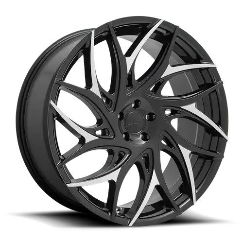 DUB S259 G.O.A.T. GLOSS BLACK W/ MACHINED SPOKES 5x120 22R 9 72.56 35