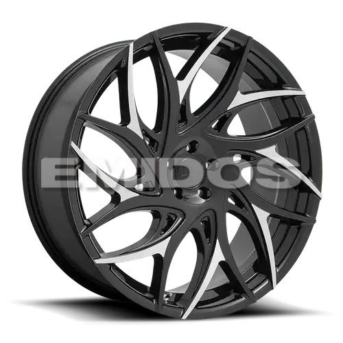 DUB S259 G.O.A.T. GLOSS BLACK W/ MACHINED SPOKES 5x127 22R 9 71.5 35