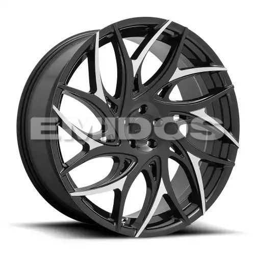 DUB S259 G.O.A.T. GLOSS BLACK W/ MACHINED SPOKES 5x127 24R 10 78.1 10