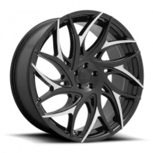 DUB S259 G.O.A.T. GLOSS BLACK W/ MACHINED SPOKES 5x115 24R 10 71.5 15