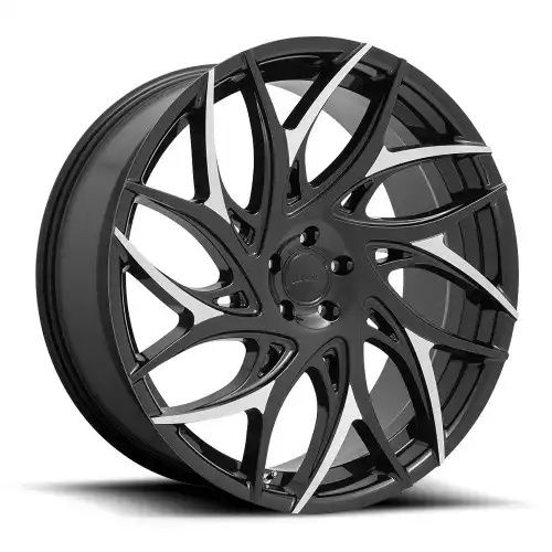 DUB S259 G.O.A.T. GLOSS BLACK W/ MACHINED SPOKES 5x127 26R 10 78.1 10