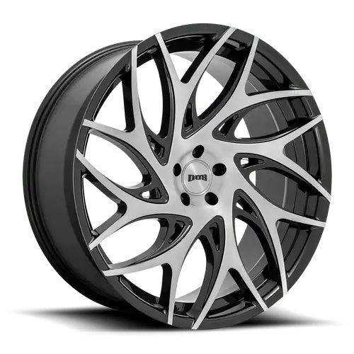 DUB S260 G.O.A.T. BRUSHED FACE W/ GLOSS BLACK DARK TINT SPOKES 5x127 22R 9 71.5 35