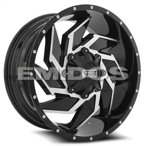 Twisted Off-Road T-24 Raptor Gloss Black & Machined 8x170 20R 10 130.1 -24