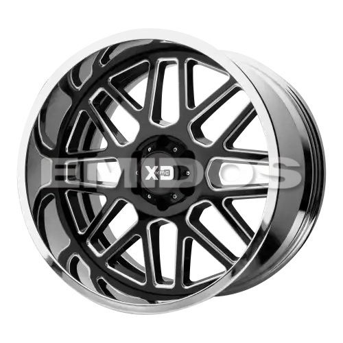 XD Series XD201 GRENADE GLOSS BLACK MILLED CENTER W/ CHROME LIP 8x170 20R 12 125.1 -44