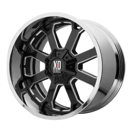 XD Series XD202 BUCK 25 GLOSS BLACK MILLED CENTER W/ CHROME LIP 5x127/139.7 22R 10 78.1 -18