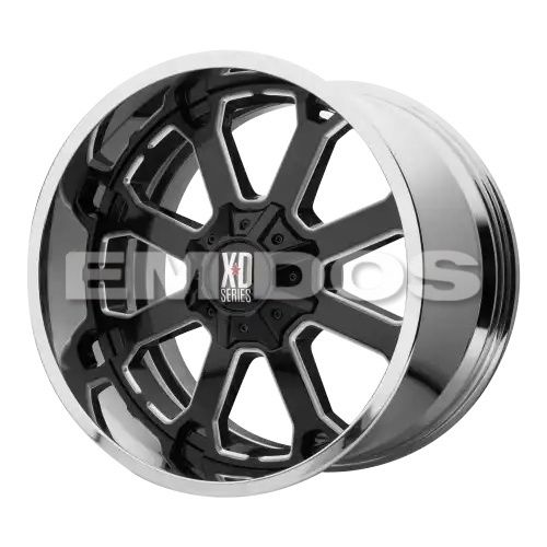 XD Series XD202 BUCK 25 GLOSS BLACK MILLED CENTER W/ CHROME LIP 5x127/139.7 22R 12 78.1 -44