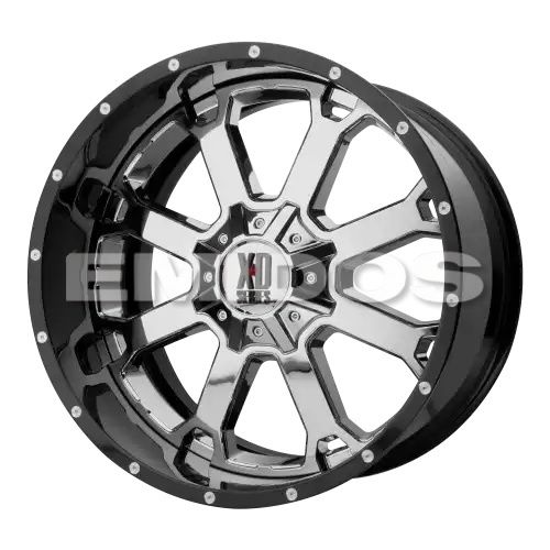 XD Series XD202 BUCK 25 CHROME CENTER W/ GLOSS BLACK MILLED LIP 5x127/139.7 22R 12 78.1 -44
