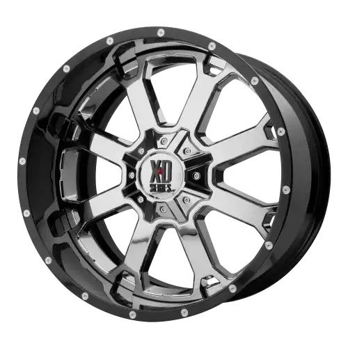 XD Series XD202 BUCK 25 CHROME CENTER W/ GLOSS BLACK MILLED LIP 8x170 22R 12 125.1 -44