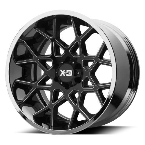 XD Series XD203 CHOPSTIX GLOSS BLACK MILLED CENTER W/ CHROME LIP 6x135 22R 10 87.1 -18