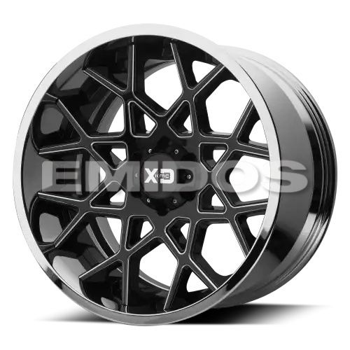 XD Series XD203 CHOPSTIX GLOSS BLACK MILLED CENTER W/ CHROME LIP 6x135 22R 10 87.1 -18