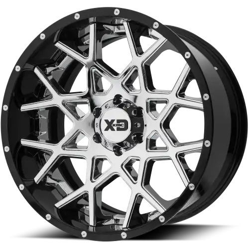 XD Series XD203 CHOPSTIX CHROME CENTER W/ GLOSS BLACK MILLED LIP 5x139.7 22R 12 78.1 -44