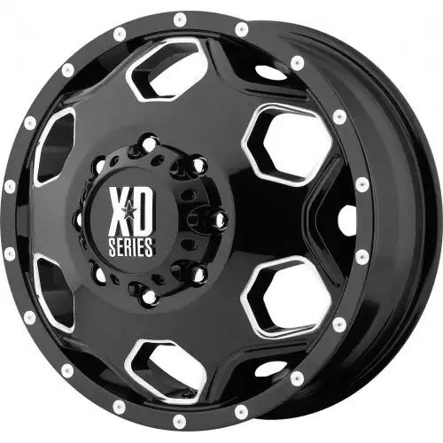 XD Series XD815 BATALLION DUALLY GLOSS BLACK W/ MILLED ACCENTS 8x200 22R 8.25 142 -175