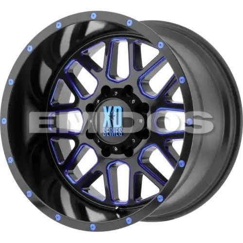 XD Series XD820 GRENADE SATIN BLACK MILLED W/ BLUE TINTED CLEAR COAT 8x165.1 20R 10 125.1 -24
