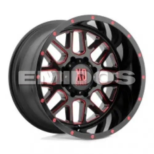 XD Series XD820 GRENADE SATIN BLACK MILLED W/ RED TINTED CLEAR COAT 6x139.7 20R 12 106.1 -44