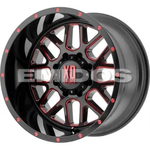 XD Series XD820 GRENADE SATIN BLACK MILLED W/ RED TINTED CLEAR COAT 6x139.7 20R 9 106.1 BNK