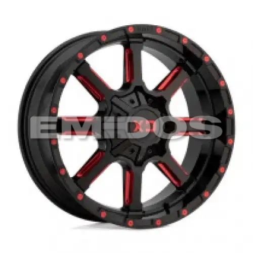 XD Series XD838 MAMMOTH GLOSS BLACK MILLED W/ RED TINT 8x165.1 20R 9 125.1 18