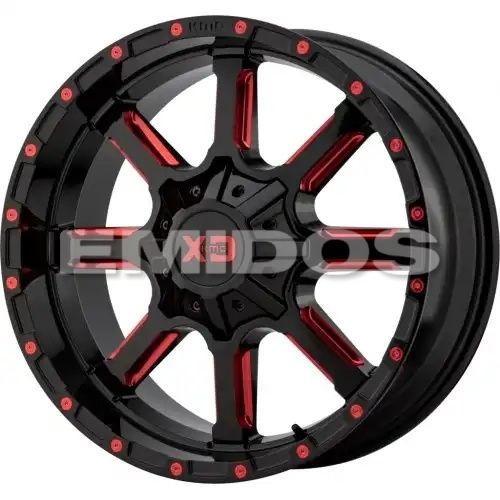 XD Series XD838 MAMMOTH GLOSS BLACK MILLED W/ RED TINT 8x180 20R 9 124.2 BNK