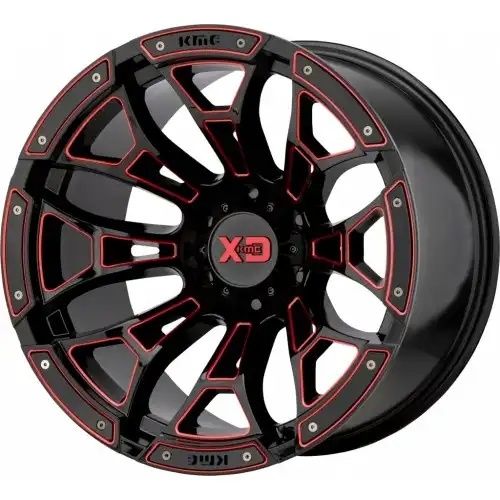 XD Series XD841 BONEYARD GLOSS BLACK MILLED W/ RED TINT 5x127 20R 10 71.5 -18