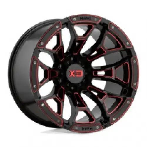 XD Series XD841 BONEYARD GLOSS BLACK MILLED W/ RED TINT 8x165.1 20R 10 125.1 -18