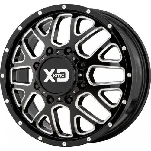 XD Series XD843 GRENADE DUALLY GLOSS BLACK MILLED - FRONT 8x165.1 20R 8.25 117 127