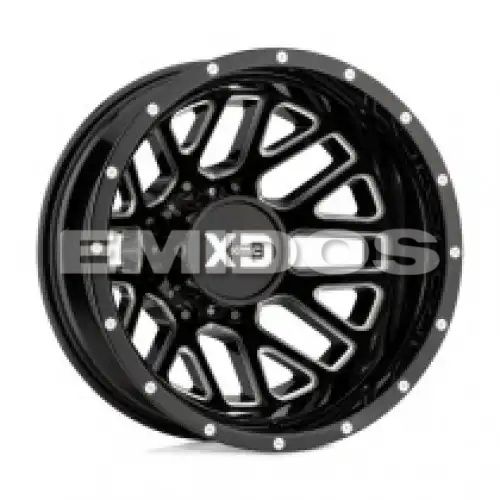 XD Series XD843 GRENADE DUALLY GLOSS BLACK MILLED - REAR 8x210 17R 6.5 154.3 -155