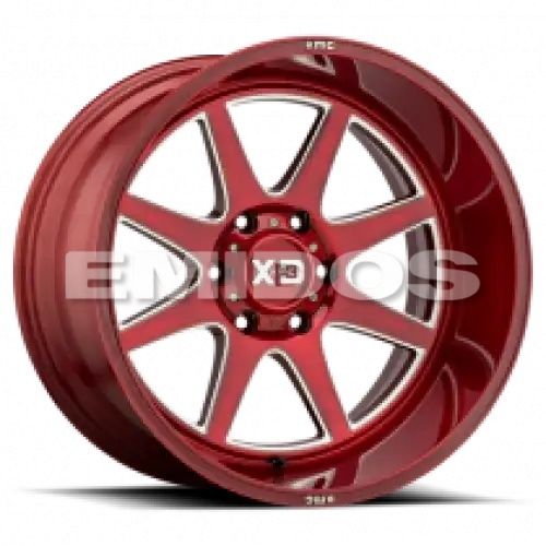 XD Series XD844 PIKE BRUSHED RED W/ MILLED ACCENTS 6x139.7 22R 12 106.1 -44