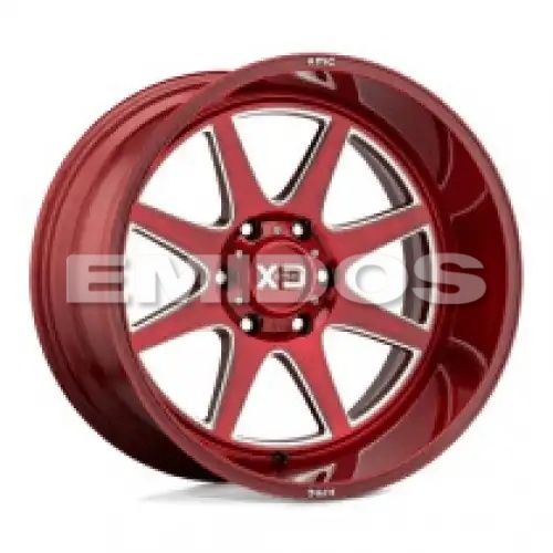 XD Series XD844 PIKE BRUSHED RED W/ MILLED ACCENTS 8x180 20R 9 124.2 18