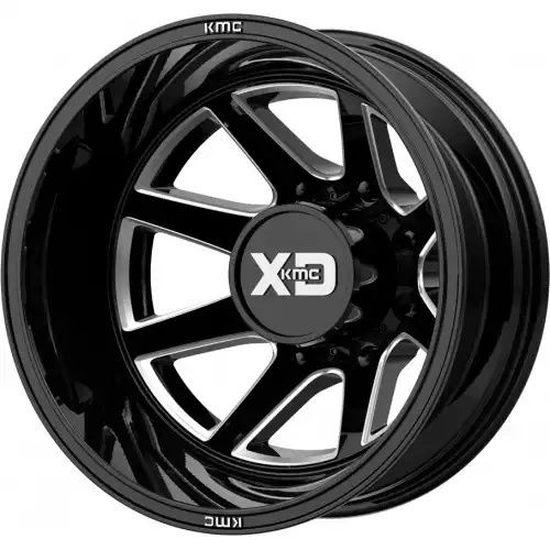 XD Series XD845 PIKE DUALLY GLOSS BLACK MILLED - REAR 8x165.1 22R 8.25 121.5 -265