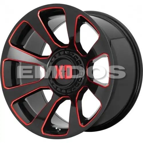 XD Series XD854 REACTOR GLOSS BLACK MILLED W/ RED TINT 6x135/139.7 20R 10 106.1 -18