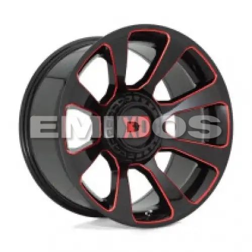 XD Series XD854 REACTOR GLOSS BLACK MILLED W/ RED TINT 5x139.7/150 20R 10 110.1 -18