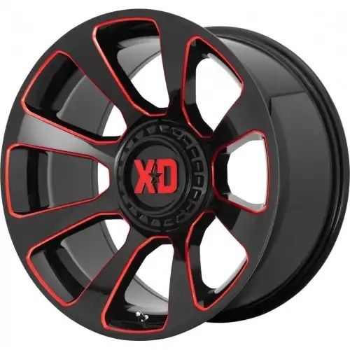 XD Series XD854 REACTOR GLOSS BLACK MILLED W/ RED TINT 5x139.7/150 20R 9 110.1 BNK