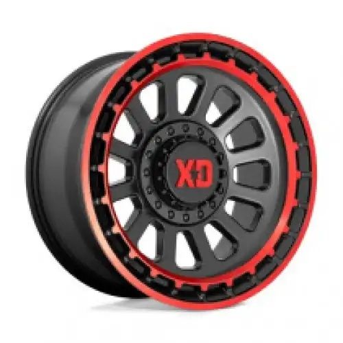 XD Series XD856 OMEGA SATIN BLACK MACHINED LIP W/ RED TINT 6x135/139.7 17R 9 106.1 18