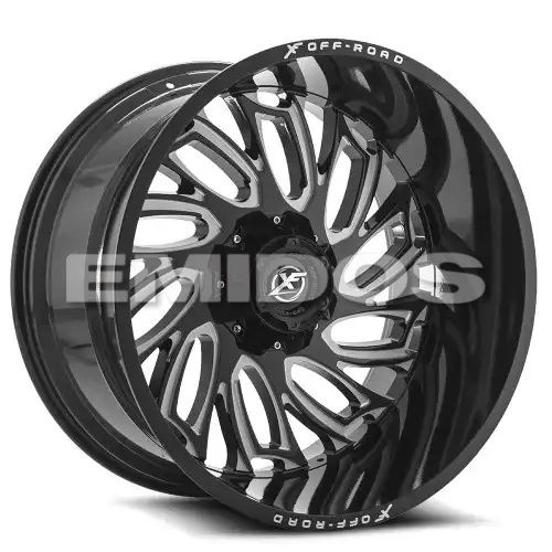 XF Off-Road XF-207 Gloss Black & Milled 6x135/139.7 20R 12 108 -44