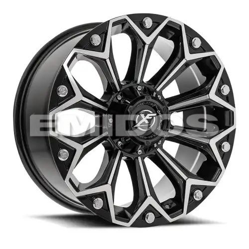 XF Off-Road XF-212 Gloss Black & Machined 5x114.3/127 22R 12 78.1 -44