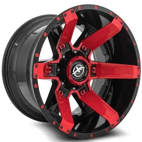 XF Off-Road XF-214 Gloss Black + Red Inserts 5x127/139.7 20R 10 78.1 -12
