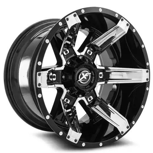 XF Off-Road XF-214 Gloss Black + Chrome Inserts 5x139.7/150 20R 10 110.3 -12