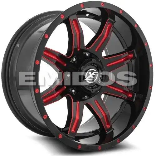 XF Off-Road XF-215 Gloss Black & Red Milled 5x127/139.7 20R 9 78.1 BNK