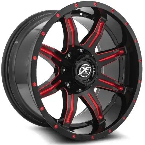 XF Off-Road XF-215 Gloss Black & Red Milled 6x135/139.7 20R 9 108 BNK