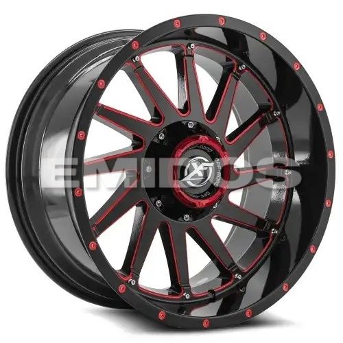 XF Off-Road XF-216 Gloss Black & Red Milled 5x139.7/150 20R 10 110.3 -12