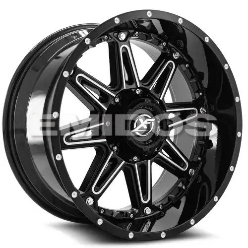 XF Off-Road XF-217 Gloss Black & Milled + Black Inserts 5x127/139.7 20R 10 78.1 -12